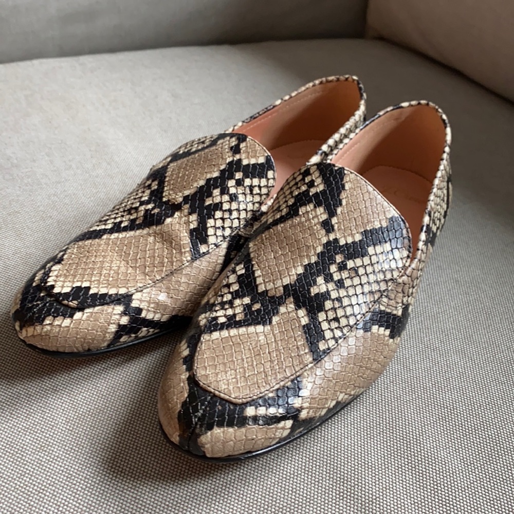 J. Crew Snake Embossed Leather Loafers